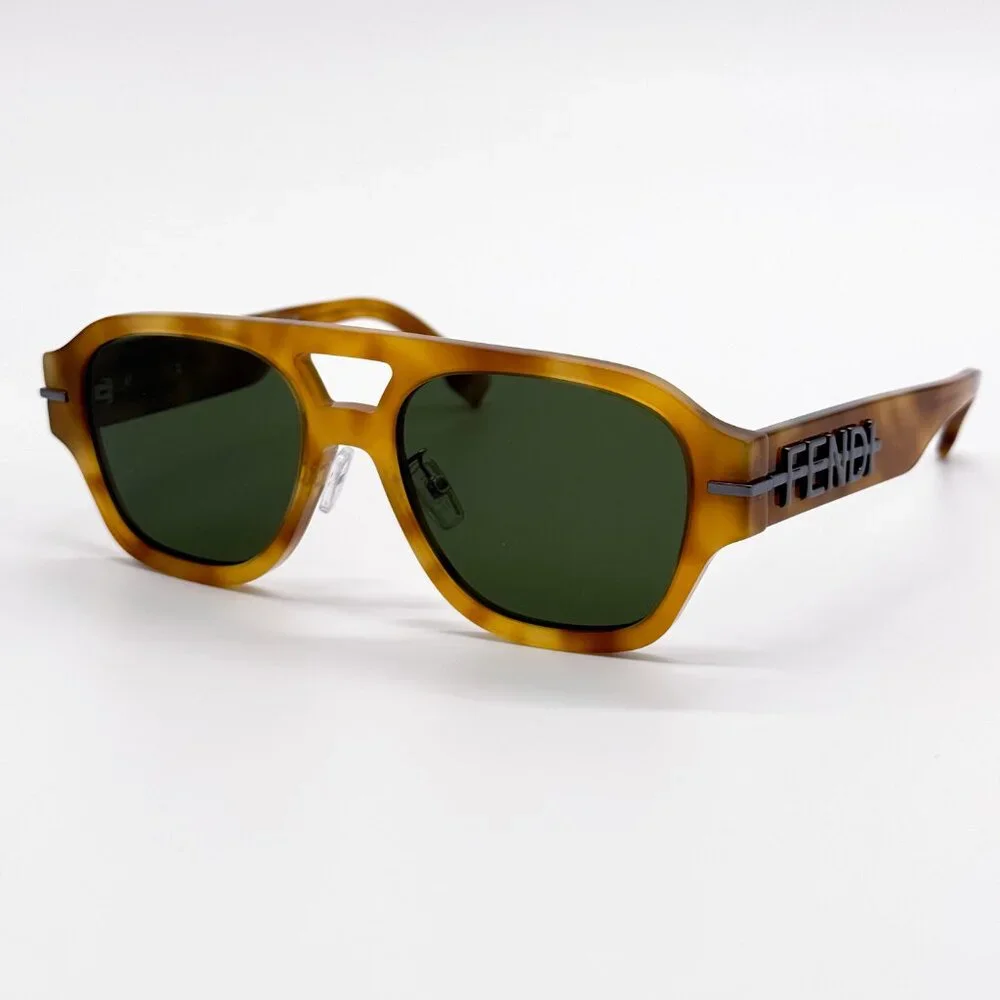 NEW FENDI FE40130F 55N SHINY LIGHT HAVANA UNISEX SUNGLASSES FENDI